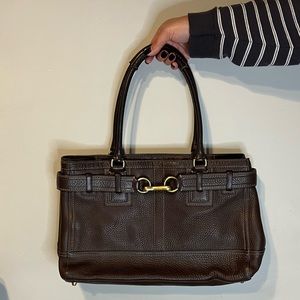 Vintage Coach -Computer Office Bag. Brown leather with silk interior lining.